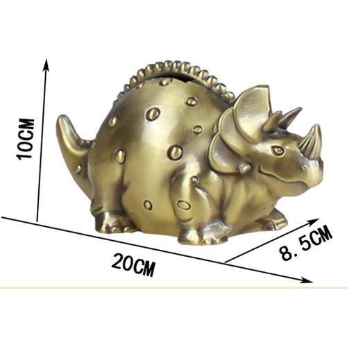  FUYU Creative Metal Cartoon Retro Dinosaur Piggy Bank Coin Bank Saving Pot Money Box