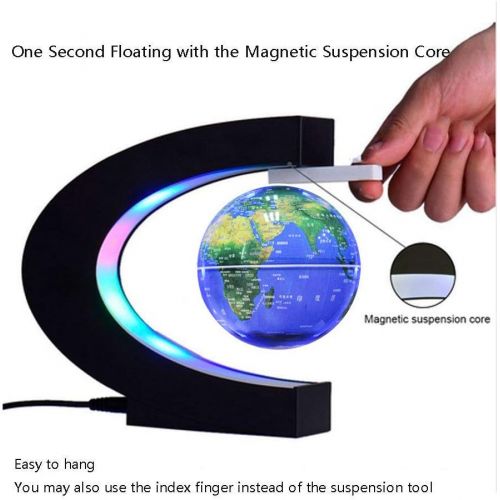  [아마존베스트]FUZADEL Multi-Color Changing Levitating Globe Magnetic Levitation Floating Globe World Map Educational Gifts for Kids / Teens Home / Office Desk Decoration Ornament