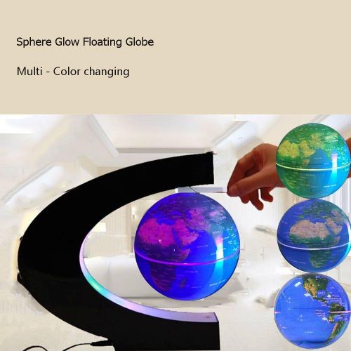  FUZADEL Multi-Color Changing Levitating Globe Magnetic Levitation Floating Globe World Map Educational Gifts for Teens / Adult / Seniors Home / Office Desk Decoration Ornament