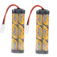 FUZADEL 2 Pack 5000mAh 7.2V Nimh RC Battery Packs for Rc Racing Car/Boat/Tank,Electric Rc Monster Trucks,Traxxas with Tamiya Connectors