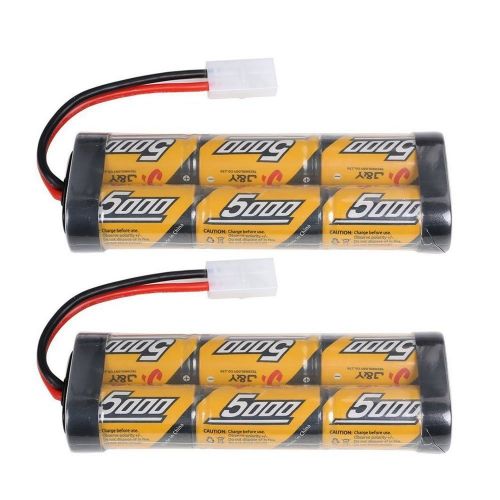  FUZADEL 2 Pack 7.2v 5000mAh NiMh Rechargable RC Battery Packs for RC Cars,Electric Rc Monster Trucks,Traxxas with Tamiya Connectors