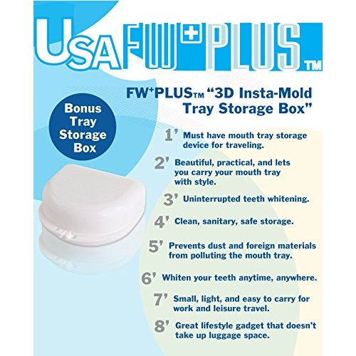  FW+PLUS Teeth Whitening 3D Insta-Mold Tray Value-2-PackNo Hot WaterMatching Contour of Teeth...