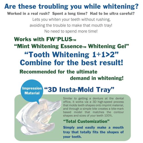  FW+PLUS Teeth Whitening 3D Insta-Mold Tray Value-2-PackNo Hot WaterMatching Contour of Teeth...