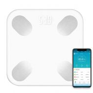 FWRSR Bluetooth Body Fat Scale Scientific Smart BMI Scales 18 Measurement Projects LED Digital Bathroom Wireless Weight Scale Body Composition Analyzer with App Android Or iOS,White