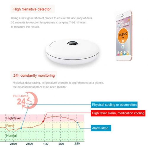  FWRSR Baby 24h Wearable Thermometer Monitor Baby Bluetooth Smart Monitor Intelligent Thermometers...