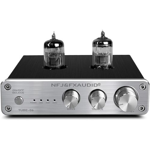  FX AUDIO Mini HiFi Tube Preamp with Bass and Treble Control Built-in Sound Card Stereo 6N3 Vacuum Tube Buffer Preamplifier Low Noise RCA/USB/ 3.5mm AUX Input for Home Audio with DC