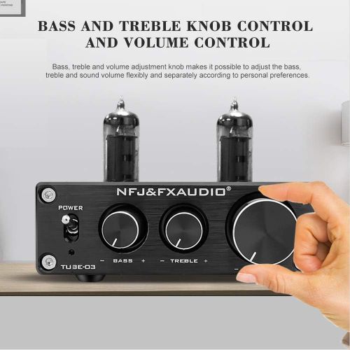  [아마존베스트]FX-AUDIO TUBE-03 Tube Preamp GE5654 Tube Hi-Fi Tube Preamplifier with Bass & Treble Control Home Theater Stereo Audio Preamplifier DC 12V (Silver)