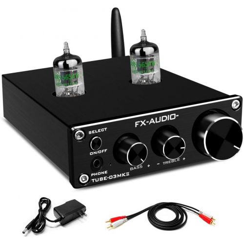  FX AUDIO Bluetooth Tube Preamp & Headphone Amp & Bluetooth Receiver+ESS9023 GE5654 HiFi Bluetooth 5.0 Vaccum Tube Preamp with RCA BT Input & RCA/3.5mm Headphone Output Bass Treble