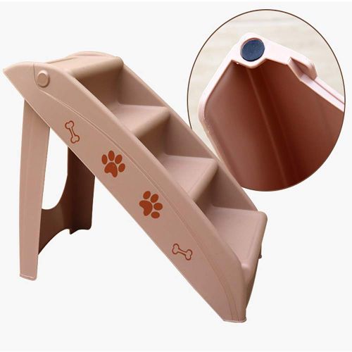  FXQIN Pet Stairs Folding Dog Cat Animal Step Ramp Portable Durable Plastic Ladder Apply for Indoor Outdoor, 4 Step Design