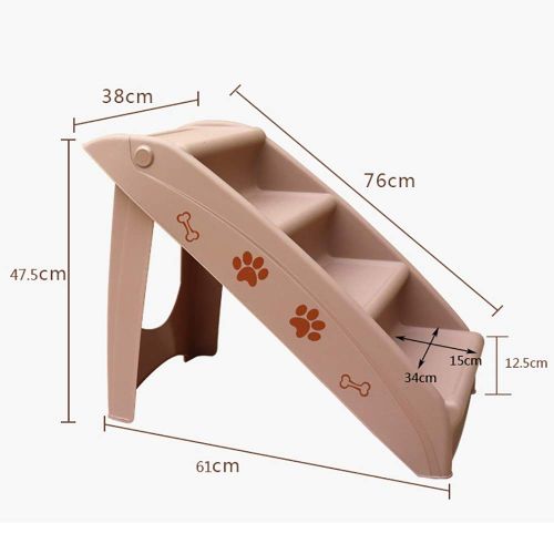  FXQIN Pet Stairs Folding Dog Cat Animal Step Ramp Portable Durable Plastic Ladder Apply for Indoor Outdoor, 4 Step Design