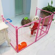 FXQIN Pet Playpen, Small Animal Cage Portable Metal Wire Yard Fence for Cats, Guinea Pigs, Rabbits Kennel Crate Fence Tent,Pink
