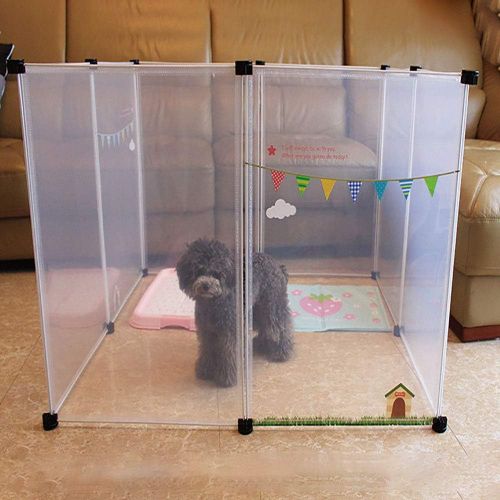  FXQIN Pet Playpen, Puppy Crate Kennel Rabbit Fence - 8 Panels Exercise Pen Cage Yard Large Portable Foldable for Small Animals Rat