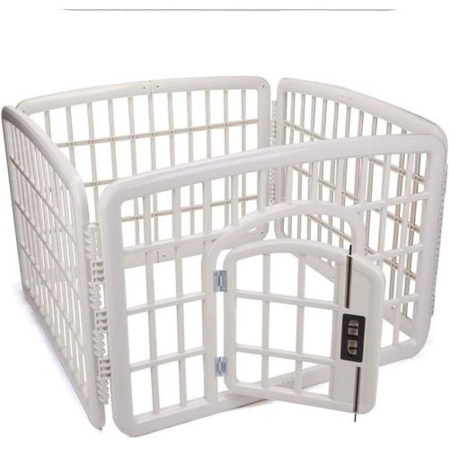  FXQIN Pet Playpen, Small Animal Cage Indoor Portable PP Resin Yard Fence for Small Animals, Guinea Pigs, Rabbits Kennel Crate Fence Tent, White