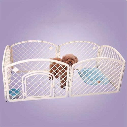  FXQIN Dog Playpen Indoor/Outside, Foldable Small Animal Pet Playpen with Door Portable Pet Fence Cage Kennel Crate for Cats, Puppy, Rabbit,6 Panels