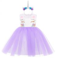 FYMNSI Baby Girls Unicorn Costume Pageant Princess Birthday Party Tutu Dress with Headband