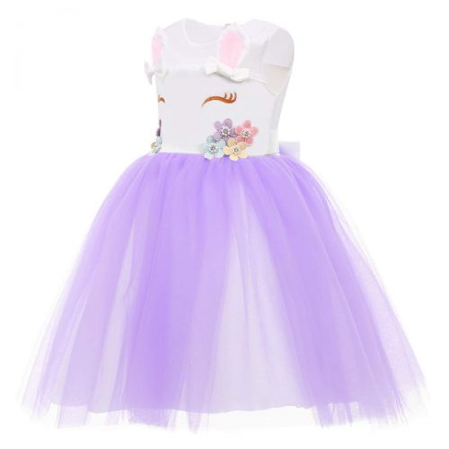  FYMNSI Baby Girls Unicorn Costume Pageant Princess Birthday Party Tutu Dress with Headband