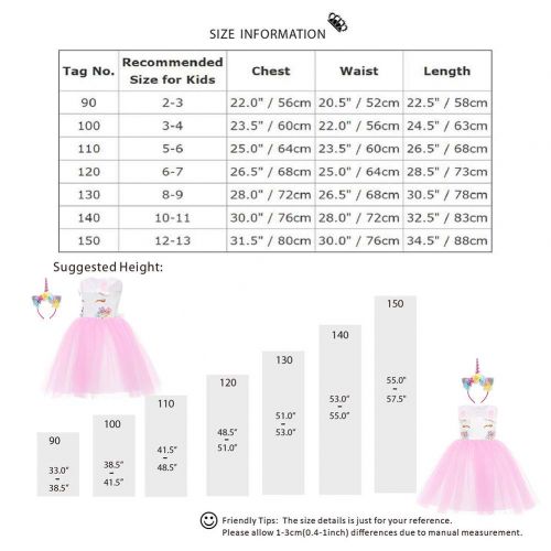  FYMNSI Baby Girls Unicorn Costume Pageant Princess Birthday Party Tutu Dress with Headband