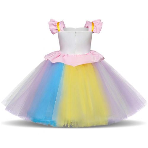  FYMNSI Baby Girls Unicorn Birthday Rainbow Party Dress Princess Halloween Dressing Up Costumes Sleeveless Dress