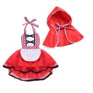 FYMNSI Baby Girls Halloween Deluxe Little Red Riding Hood Costume Cape Cloak Outfits Storybook Fairy Tale Costume