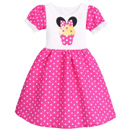  FYMNSI Baby Girls Minnie Princess Polka Dots Dress Pageant Birthday Cosplay Fancy Costume + Mouse Ear Headband