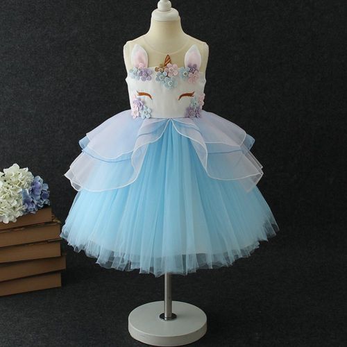  FYMNSI Baby Girls Toddler Unicorn Dress Sleeveless Princess Tulle Dress Wedding Birthday Party Gown Performance Costume