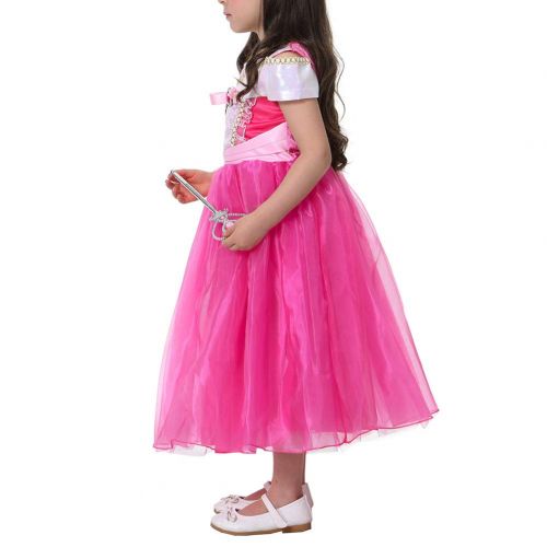  FYMNSI Kid Girls Princess Costume Halloween Party Dress Up Fancy Festival Cosplay Dress for Stage Performance Photo Shoot