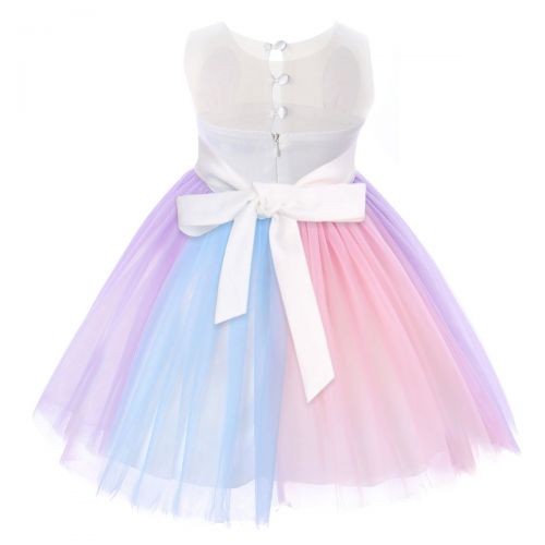  FYMNSI Baby Girls Unicorn Birthday Rainbow Party Tulle Dress Princess Sleeveless Wedding Dress Up Costumes