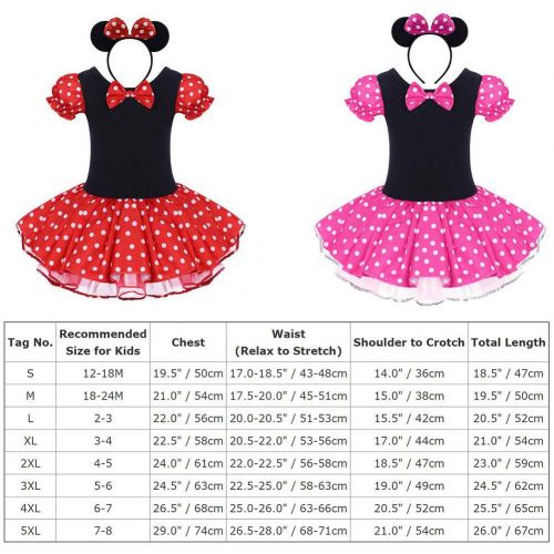  FYMNSI Princess Baby Girls Minnie Tutu Birthday Dress with Headband Polka Dots Dress up Costume for Christmas Party 1-8T