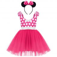 FYMNSI Girls Polka Dots Minnie Birthday Princess Tulle Tutu Dress Christmas Carnival Costume with Headband 1-7T