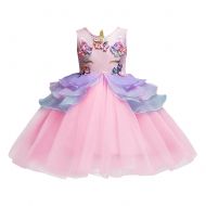 FYMNSI Baby Girls Toddler Unicorn Birthday Dress Sleeveless Princess Tulle Dress Up Costume Wedding Xmas Party Gown