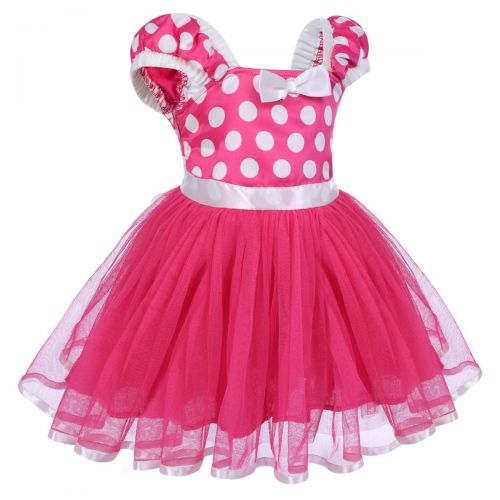  FYMNSI Baby Girls Polka Dots Minnie Birthday Princess Tutu Dress Halloween Carnival Outfits+ Bowknot Headband