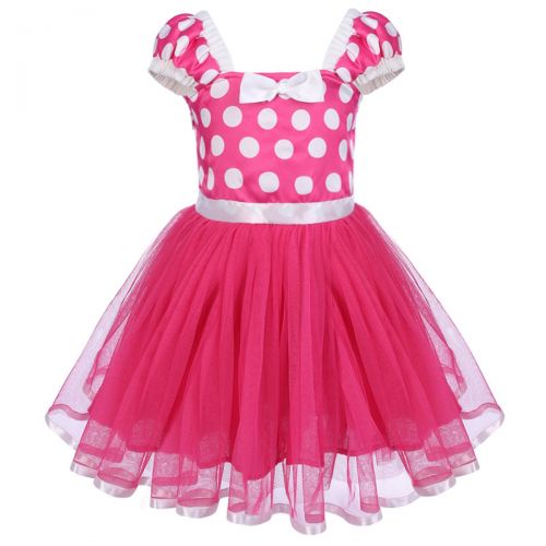  FYMNSI Baby Girls Polka Dots Minnie Birthday Princess Tutu Dress Halloween Carnival Outfits+ Bowknot Headband