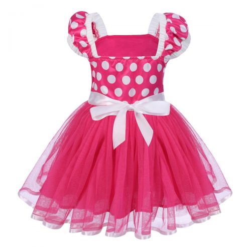  FYMNSI Baby Girls Polka Dots Minnie Birthday Princess Tutu Dress Halloween Carnival Outfits+ Bowknot Headband