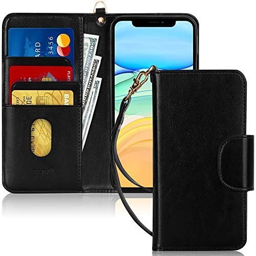  [아마존베스트]FYY Case for iPhone 11 6.1, [Kickstand Feature] Luxury PU Leather Wallet Case Flip Folio Cover with [Card Slots] and [Note Pockets] for Apple iPhone 11 6.1 inch Black