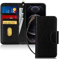[아마존베스트]FYY Case Compatible for iPhone 12 /iPhone 12 Pro 5G 6.1, [Kickstand Feature] Luxury PU Leather Wallet Case Flip Folio Cover with [Card Slots] and [Note Pockets] for iPhone 12/12 Pr