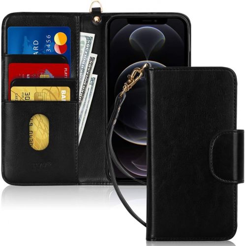  [아마존베스트]FYY Case Compatible for iPhone 12 /iPhone 12 Pro 5G 6.1, [Kickstand Feature] Luxury PU Leather Wallet Case Flip Folio Cover with [Card Slots] and [Note Pockets] for iPhone 12/12 Pr