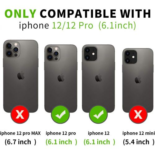  [아마존베스트]FYY Case Compatible for iPhone 12 /iPhone 12 Pro 5G 6.1, [Kickstand Feature] Luxury PU Leather Wallet Case Flip Folio Cover with [Card Slots] and [Note Pockets] for iPhone 12/12 Pr