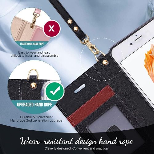  [아마존베스트]FYY Luxury PU Leather Wallet Case for iPhone 6/6s, [Kickstand Feature] Flip Phone Case Protective Shockproof Folio Cover with [Card Holder] [Wrist Strap] for Apple iPhone 6/6s 4.7