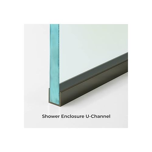  Fixed Shower Screen for Bathroom | Brushed Nickel Finish | Water Repellent | 3/8