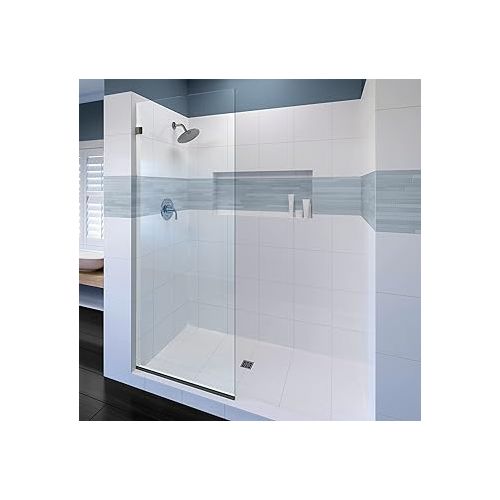  Fixed Shower Screen for Bathroom | Brushed Nickel Finish | Water Repellent | 3/8