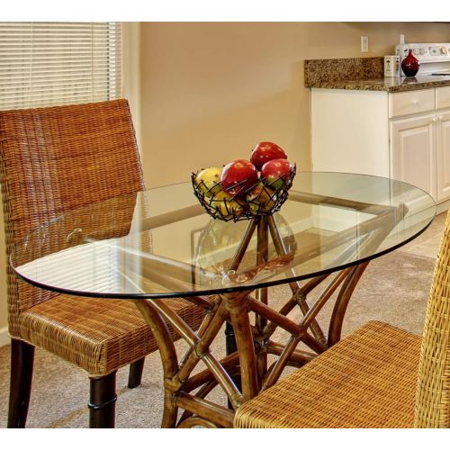  Fab Glass and Mirror 1/2 Thick 1 Beveled Tempered Glass E-Oval (Elliptical) Table Top, 28 X 54