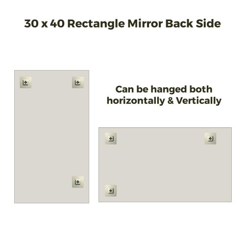  Fab Glass and Mirror Rectangle Frameless Wall Mirror 30x40 Inch Clear