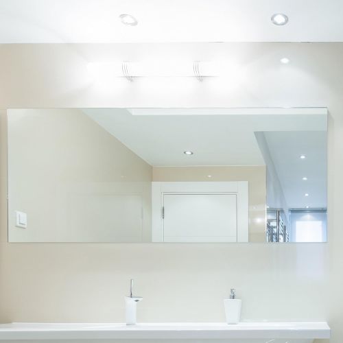  Fab Glass and Mirror 18X40 Inch Rectangle Beveled Polish Frameless Hooks Wall Mirror, 18 x 40,