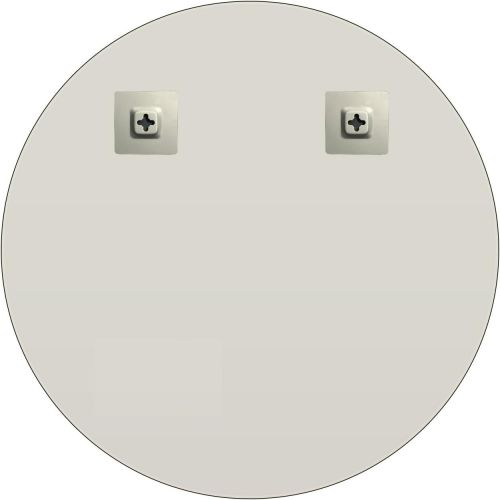  Fab Glass and Mirror Round Beveled Polished Frameless Wall Mirror with Hooks, 42 x 42, Silver