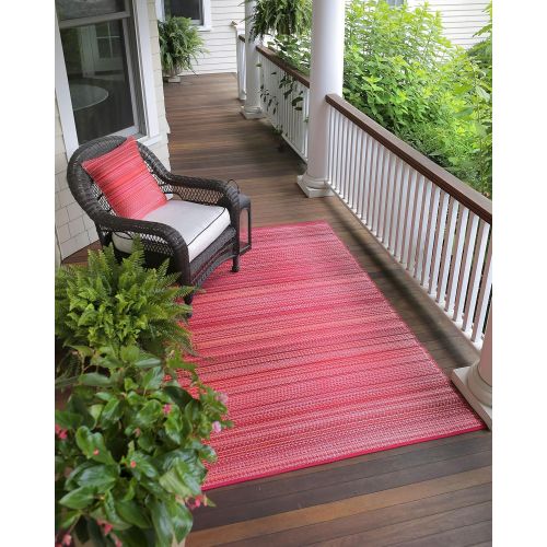  Fab Habitat Reversible Rugs | Indoor or Outdoor Use | Stain Resistant, Easy to Clean Weather Resistant Floor Mats | Cancun - Sunset, (5 x 8)