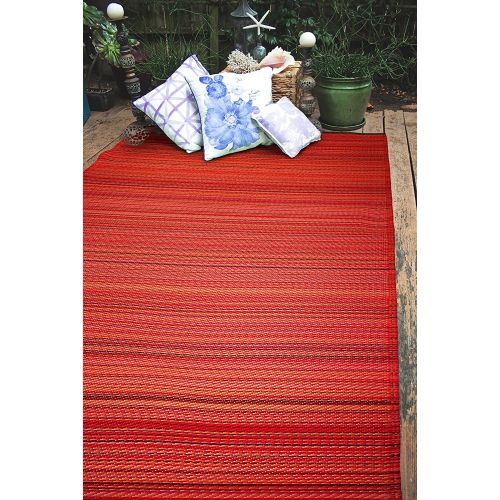  Fab Habitat Reversible Rugs | Indoor or Outdoor Use | Stain Resistant, Easy to Clean Weather Resistant Floor Mats | Cancun - Sunset, (5 x 8)