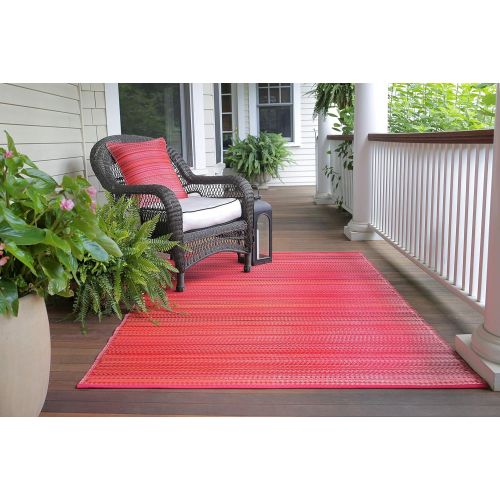  Fab Habitat Reversible Rugs | Indoor or Outdoor Use | Stain Resistant, Easy to Clean Weather Resistant Floor Mats | Cancun - Sunset, (5 x 8)