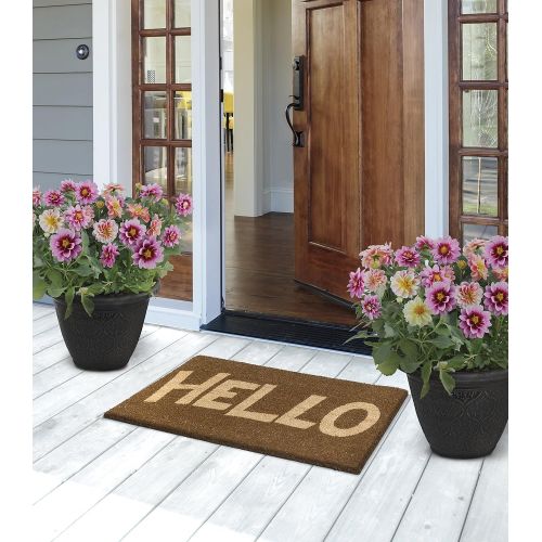  Fab Habitat Non-Slip Door Mats | Hard Wearing Durability15mm Thick | 100% Biodegradable All-Natural Rubber Backing with Water Based Dye | Indoor/Covered Outdoor Use | Block Letter