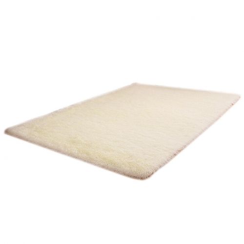  Fabal Fluffy Rugs Anti-Skid Shaggy Area Rug Dining Room Home Bedroom Carpet Floor Mat (White)