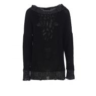 Fabiana Filippi Lurex trim cotton boat neck sweater